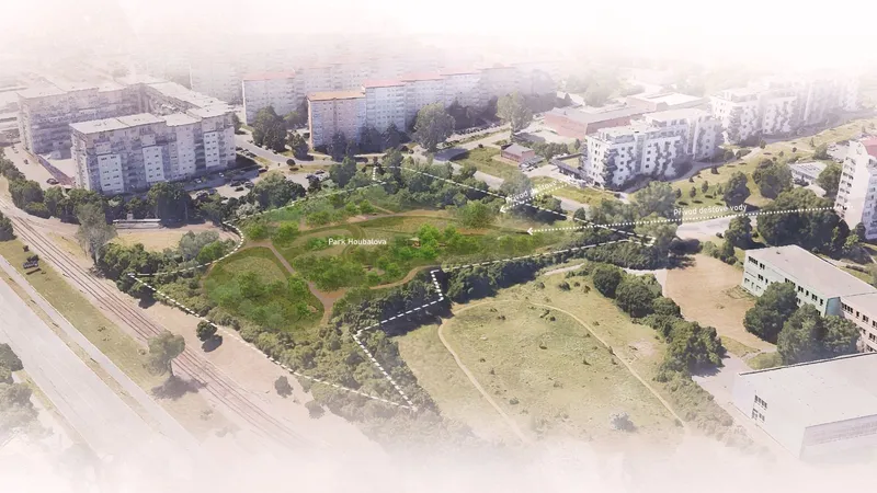 Park Houbalova v Líšni: park, který zadrží dešťovou vodu ze střech paneláků